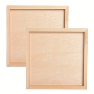 2pcs 12x12inch Wooden Board Square Wooden Board Clay Picture Frame Creative DIY Clay Picture Frame H