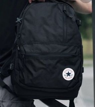 Converse All Star Backpack 多夾層 電繡Logo 後背包 黑