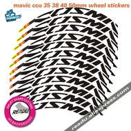 mavic Cosmic ccu Road Bike Wheelset decals 700C  bicycle Wheel rims stickers  A Pair rim depth 40mm 50mm bike ccu stick0