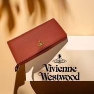 🍒 Vivienne Westwood 薇薇安 ｜金色logo土星金屬牌皮革對折錢包·長夾#二手