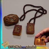 stambul Al Quran tinta emas wadah bandul antik kalung kaoka