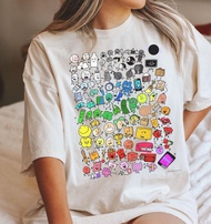 Bfdi Inanimate Insanity Characters T-shirt Clothing Graphic Short Sleeve Shirt Women All-Season Blac