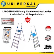 [SG SHOP SELLER] LADDERMENN "Queen" Family Domestic Heavy Duty Aluminium Step Ladder Available (4 to 10 Steps Ladder)