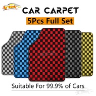 Carpet kereta Car Floor Mat Anti-Slip Full Set Universal Karpet Dadu Dice Fit Myvi Waja City Hrv Ativa Saga Bezza Kancil