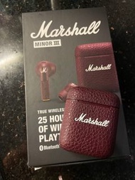 Marshall Minor III 耳機，有盒酒紅色