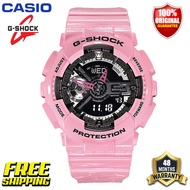 Original G-Shock GMAS110 Men Women Sport Watch Japan Quartz Movement Dual Time Display 200M Water Resistant Shockproof and Waterproof World Time LED Auto Light Sports Wrist Watches with 4 Years Warranty GMA-S110MP-4A2 Pink (Free Shipping Ready Stock)