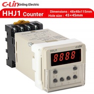 Xinling HHJ1 Counter 4-Digit Display Point Counter with Power Outage Memory with 11-Hole Base instea