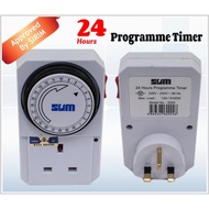 SUM 24 Hours Analog 3 Pin Plug In Timer