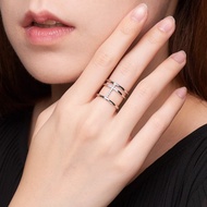 十字架層次 925純銀 活圍戒指