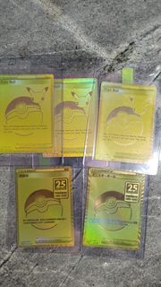 New Pokémon 5張金卡 寶可夢 25週年 金色卡牌