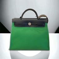 HERMES Herbag 31公分/綠/Y刻