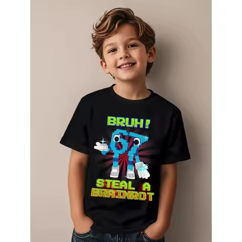 67 Six Seven Italian Brain Rot Math Joke T-Shirt Funny Casual Short Sleeve Round Neck Tops Summer Co