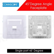 Commscope AMP® Genuine Faceplate – 45Degree Angle 1Gang RJ45 Cat 3 / CAT 5e / CAT 6