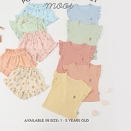 Hot Mooi 1-5 Years Old Girls Suit Pocket Tee Ruffle Set CBKS!!