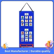 Visual Schedule for Kids Daily Routine Chart with 70 Cards Blue Felt Autism Learning Behavioral Tool