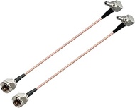 POBADY 2PCS F Type Male to CRC9 Male Right Angle 90 Degree RF Coaxial Cable RG316 15CM/6IN for 2G 3G