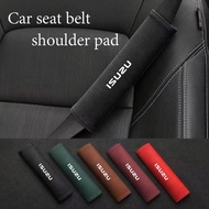 2pcs car seat belt cover shoulder protector suede leather suitable for Isuzu Dmax Mux Trooper ELF NQ