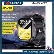Awei H32 Mens and Womens Multifunctional Sports Smart Watch 2 inch Large Screen Smartwatches Waterpr