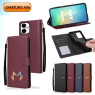 Flip Case Leather Samsung A06 Leather Wallet Casing Open Close