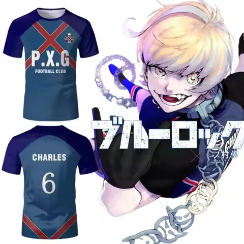 Blue Lock Anime Charles Shirt Cosplay Costumes #6 Football Club Jersey Charles Chevalier Soccer Trai