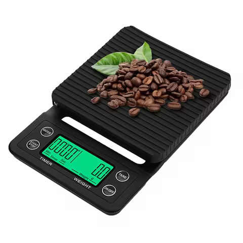 Digital Coffee Scale with Timer LED Screen Weighing Scale 5kg/0.1g Coffee Brewing Timer Scale Kitche