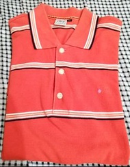 義大利 品牌 THINK PINK 橫條紋 短袖 POLO 衫 春夏款 (橘色)