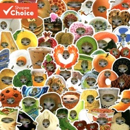 69pcs Cute Fruit Cat Stickers – Graffiti-Style Decorative Stickers for Phones, Laptops, Stationery &