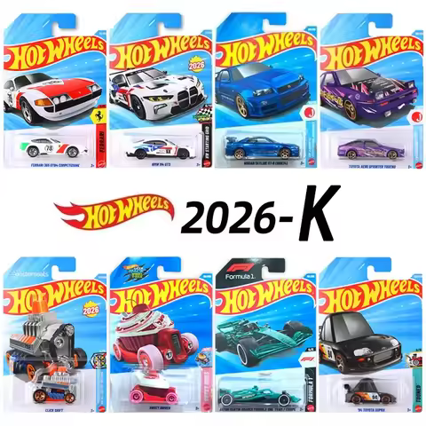 Hot Wheels 2026-K Case,Ferrari BMW M4 Aston Martin F1 Nissan Skyline GT-R Toyota Supra,1:64 Diecast 