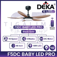 DEKA F5DC BABY LED PRO 46 Inch 5 Blades 10 Speed DC Motor Remote Control Ceiling Fan With Light Kipa