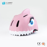 หมวกกันน็อคจักรยานสำหรับเด็ก Crazy Safety ลายฉลามชมพู Pink Shark (S 49-55cm)