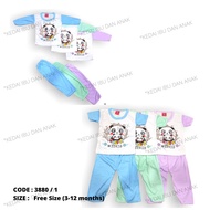 Newborn Baby Pyjamas Clothing Playset Set Panda Printing Cartoon / Baju Bayi Bergambar Murah