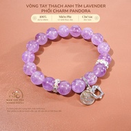 Jade Dan Tam - Double Heart Bracelet (Lavender Amethyst 10mm 5A Mixed Charm) - Fire Element & Earth 