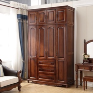 American All Solid Wood Household Bedroom Wardrobe 3 Doors 4 Doors 5 Doors 6 Doors Oak Log Large Sto