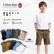 FREE BELT URBAN PIPE Plain Shorts For Kids Boys 2-11 Yrs Kid 100% Cotton Below The Knee Short 3708