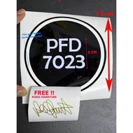 Plate number sticker classic bulat nombor plate vespa, lambretta, ex5, kapcai moped FREE extra stick