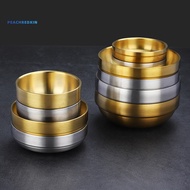 PEK-Small Dish Double Layers Insulation Stainless Steel Korean Style Anti-scalding Kimchi Bowl Saucer