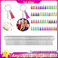 350Pcs Acrylic Clear Keychain Blanks for Vinyl with Blanks, Tassels, Jump Rings, Keychain Rings for 
