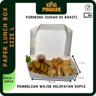 Paper Lunch Box L / Paper Lunch Box White L 50 pcs