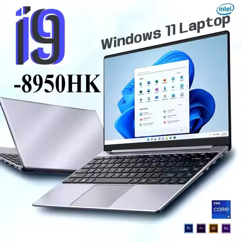 2025 New 14.1-inch Office laptop intel Core i9-8950HK laptop 16GB RAM 1/2TB SSD Portable HD Resoluti
