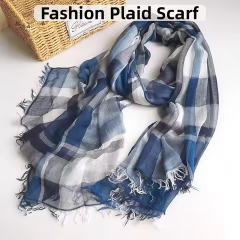 Silk ModaL Scarf For Women 130*180 Plaid Shawl latest turban for women head wrap scarf hijab scarf w