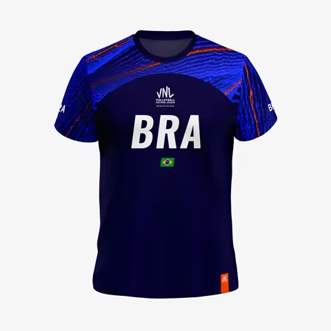 Brazil VNL Blue Jersey - Volleyball Jersey 3d Printing Sports Dry Quickly Men's T-Shirt Children's C