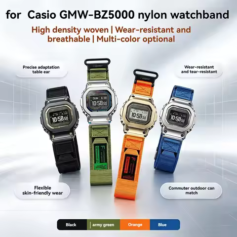 Modified Canvas Nylon Watch Strap for Casio G-SHOCK GMW-B5000/GMW-BZ5000 - Breathable Outdoor Sports