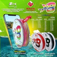 STRIKE2 fishing line VERTEX 838 X8 Braided 150M / 300M Multicolor Braided 100% PE LINE Fishing Line 