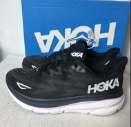 🎉全新有盒HOKA ONE ONE Clifton 9 織物減震防滑耐磨 低幫跑步鞋 男款 黑白