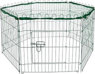 dobar 80596 Hexagonal Outdoor Enclosure Metal Rabbit Enclosure with Nylon Net for Outdoor Use Winter