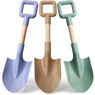 16" Beach Sand Shovels Toys for Kids, Jumbo Gardening Tool Kits, Sturdy Long Wooden Spade for Sand S