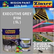 0104 EXECUTIVE GREY ( 5L ) 5 Liter ZINXER EPOXY PAINT Two Pack Epoxy Floor Paint - 4 Liter + 1 Liter