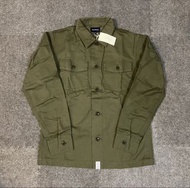 DESCENDANT D61-M / HERRINGBONE LS CLASSIC MILITARY SHIRT JACKET DCDT DWU UTILITY D61M ARMY COAT LOGO