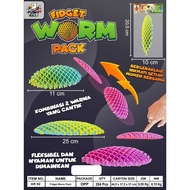3D Worm Fidget Toy AR 92 Flexible Disc Fidget Toy/ Viral Worm Fidget Toy/ Squishy Worm Popit Fidget 