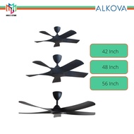 Alkova 42" / 48" / 56" AXIS 5 blades DC Motor Ceiling Fan (Black) - AXIS42/5B-BLK, AXIS48/5B-BLK, AX
